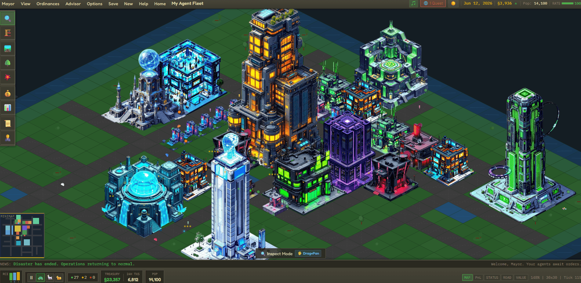 Isometric city background